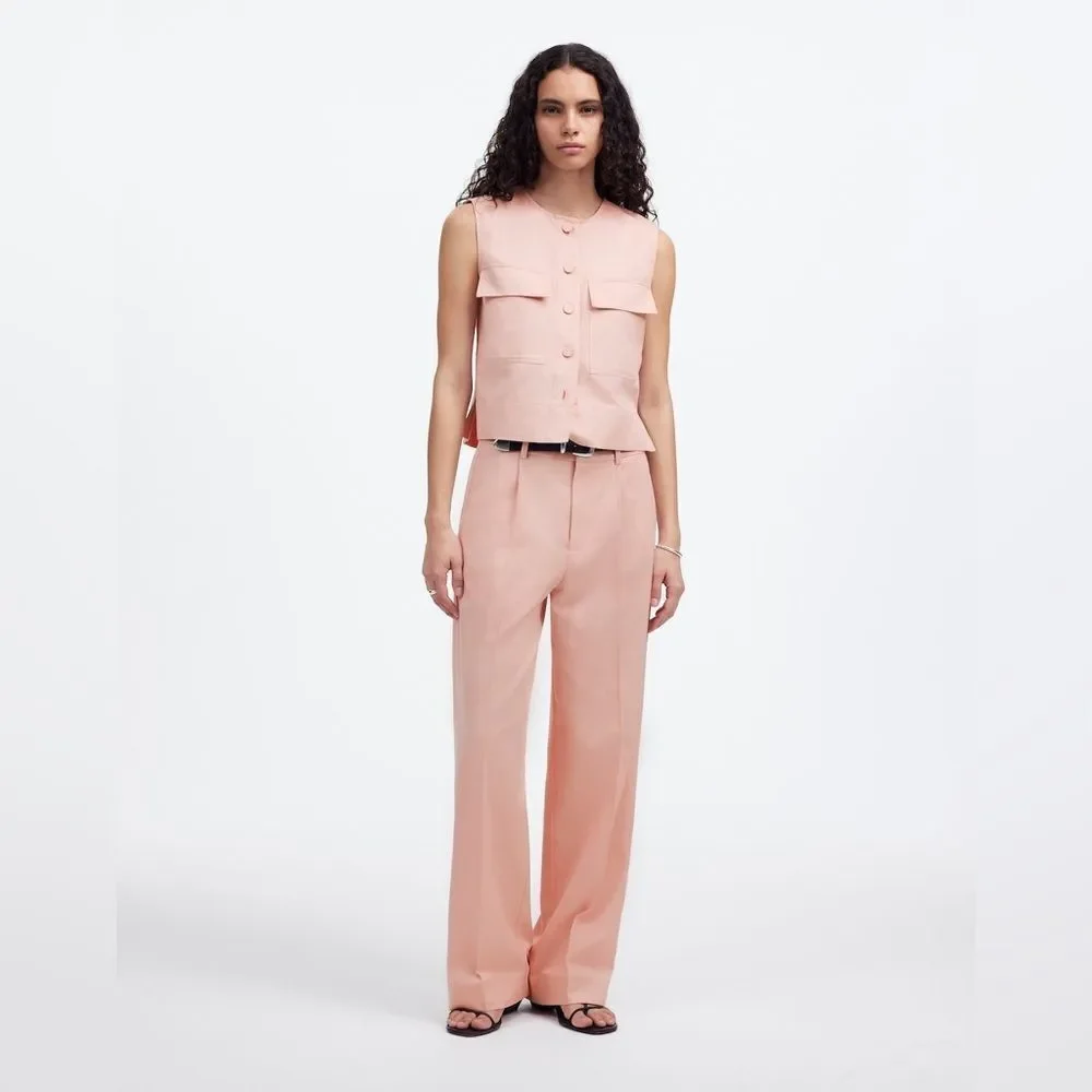 NWT Madewell The Slouchy Straight Pant -Pale Blush sz14